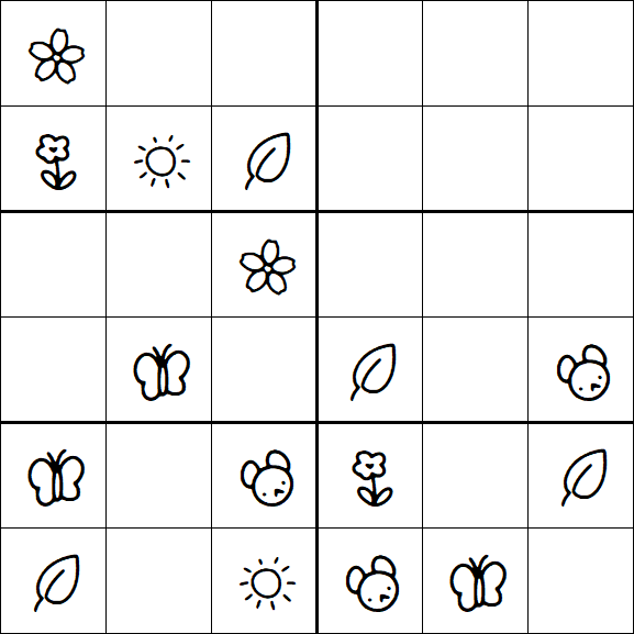 Kids Sudoku 6x6 - Easy