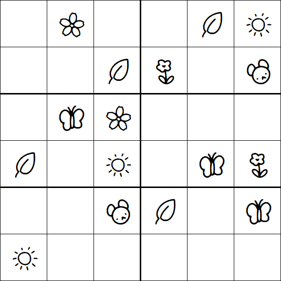 Kids Sudoku 6x6 - Easy