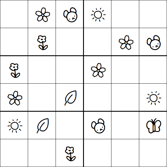 Kids Sudoku 6x6 - Easy