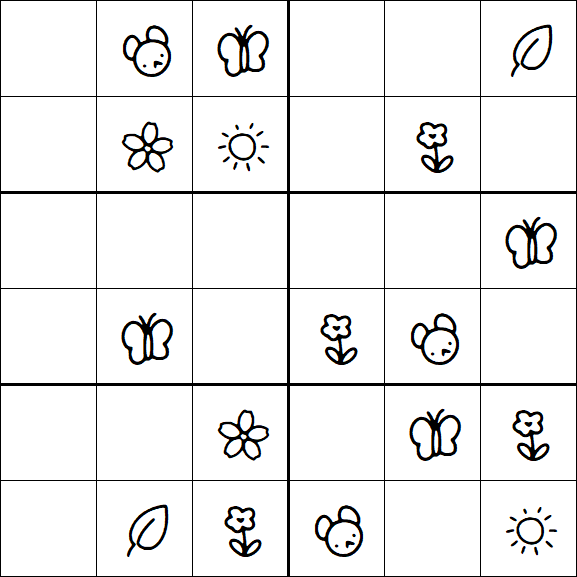 Kids Sudoku 6x6 - Easy