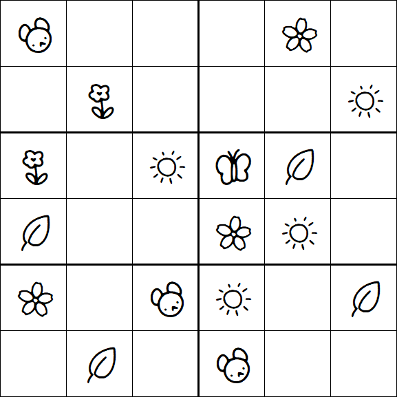 Kids Sudoku 6x6 - Easy