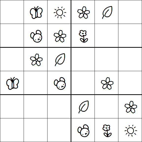 Kids Sudoku 6x6 - Easy