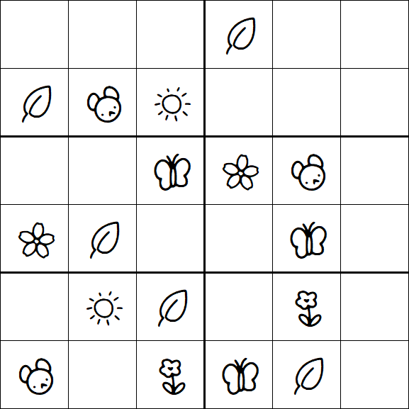 Kids Sudoku 6x6 - Easy