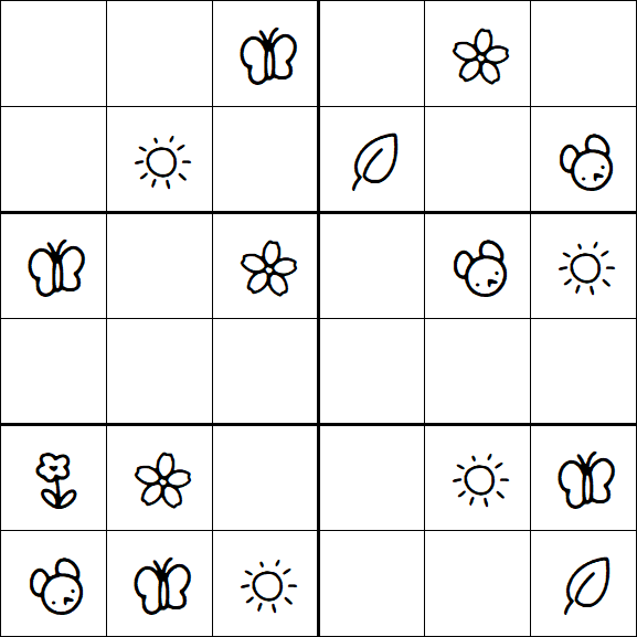 Kids Sudoku 6x6 - Easy
