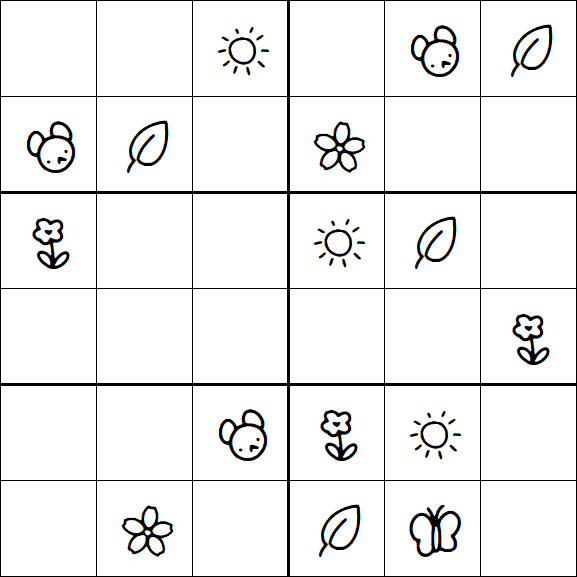 Kids Sudoku 6x6 - Easy