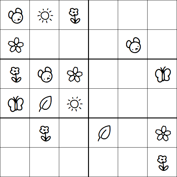 Kids Sudoku 6x6 - Easy