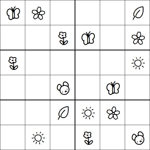 Kids Sudoku 6x6 - Easy