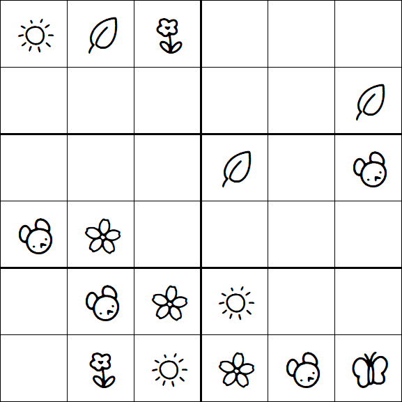 Kids Sudoku 6x6 - Easy