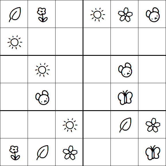 Kids Sudoku 6x6 - Easy