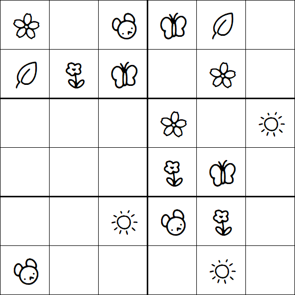 Kids Sudoku 6x6 - Easy