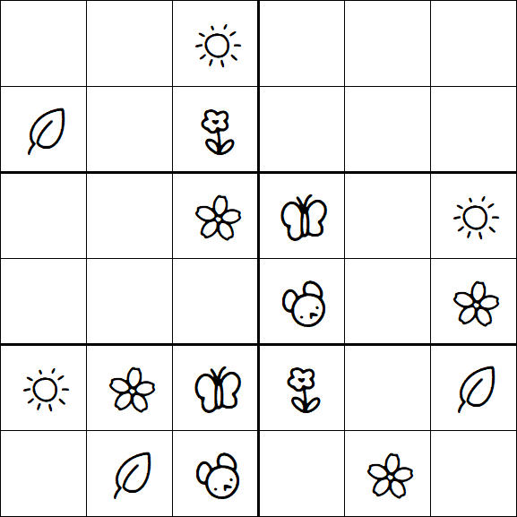 Kids Sudoku 6x6 - Easy
