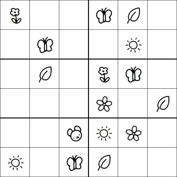 Kids Sudoku 6x6 - Easy