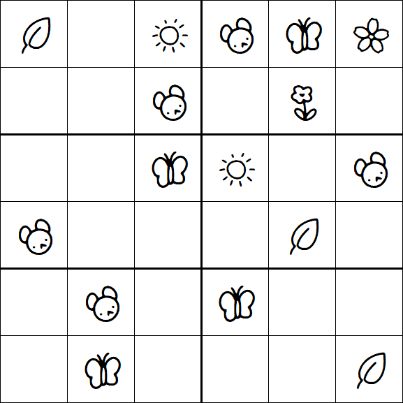 Kids Sudoku 6x6 - Easy