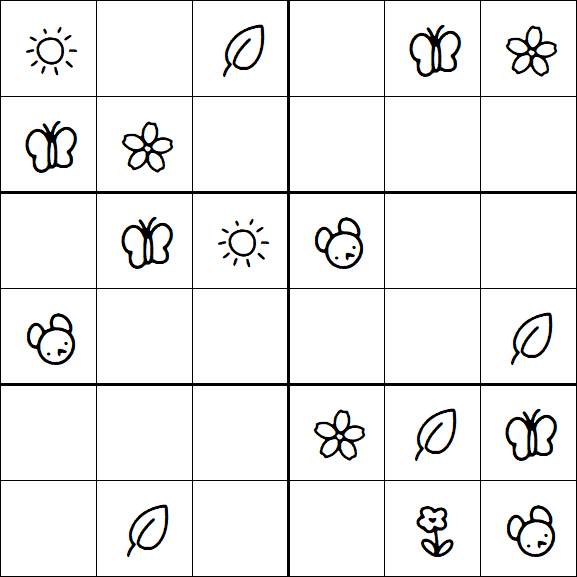Kids Sudoku 6x6 - Easy