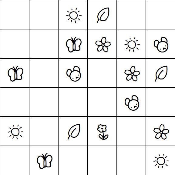 Kids Sudoku 6x6 - Easy
