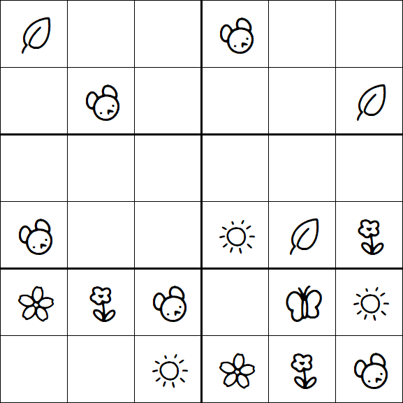 Kids Sudoku 6x6 - Easy