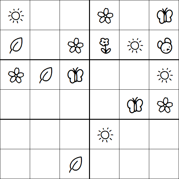 Kids Sudoku 6x6 - Easy