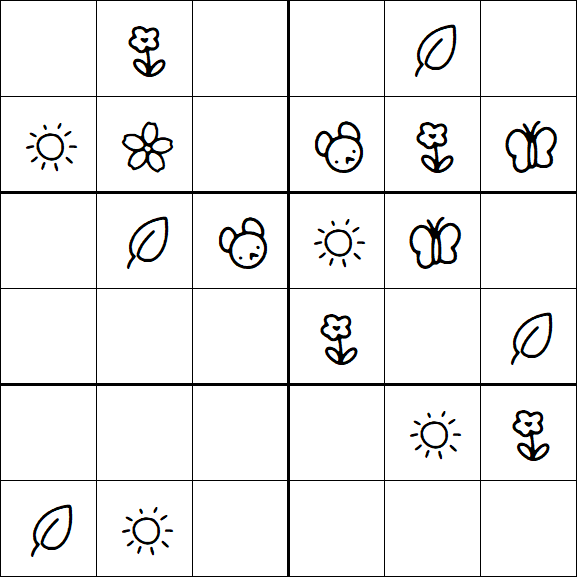 Kids Sudoku 6x6 - Easy