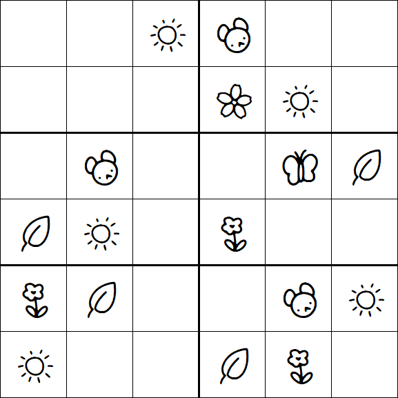 Kids Sudoku 6x6 - Easy