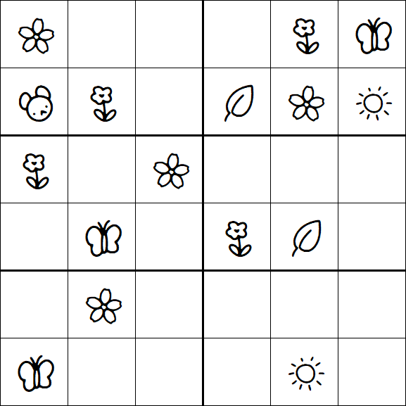 Kids Sudoku 6x6 - Easy
