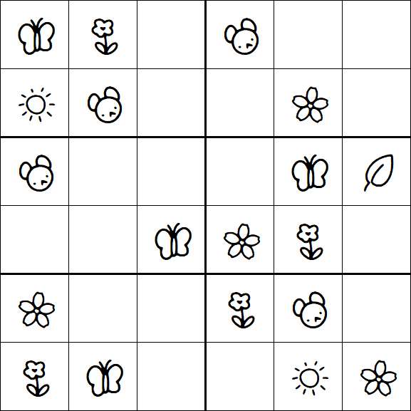 Kids Sudoku 6x6 - Easy
