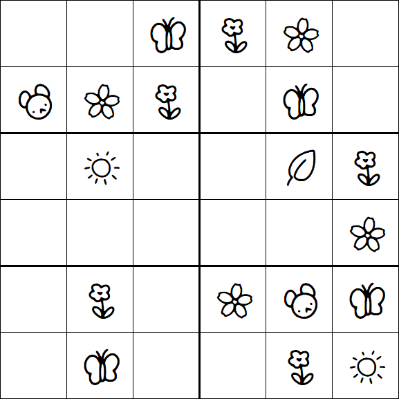 Kids Sudoku 6x6 - Easy