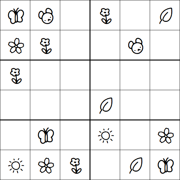 Kids Sudoku 6x6 - Easy