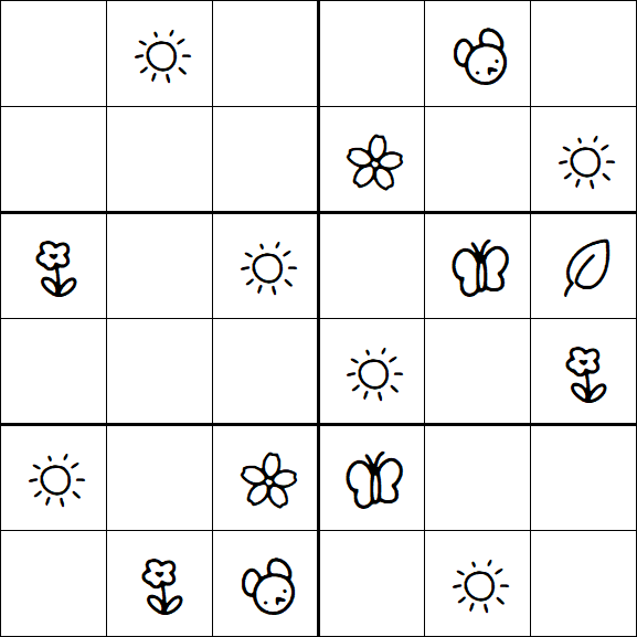 Kids Sudoku 6x6 - Easy