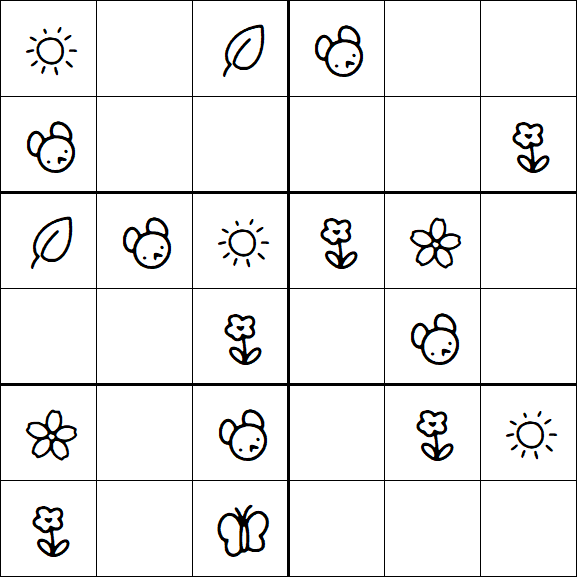 Kids Sudoku 6x6 - Easy
