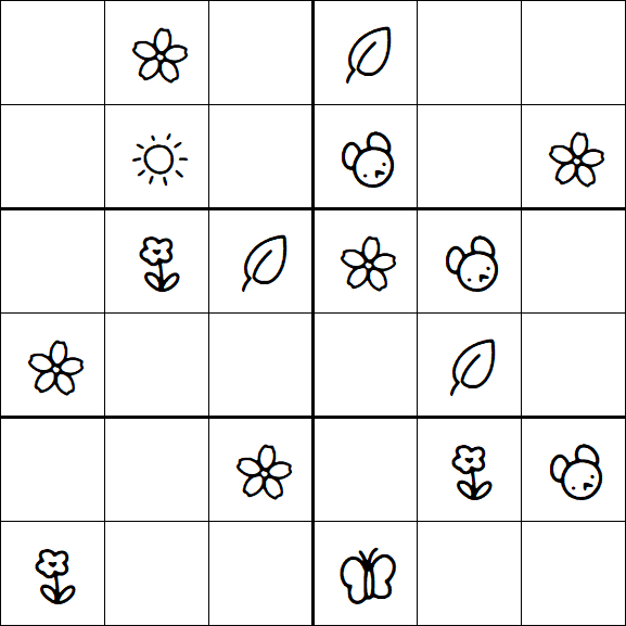 Kids Sudoku 6x6 - Easy