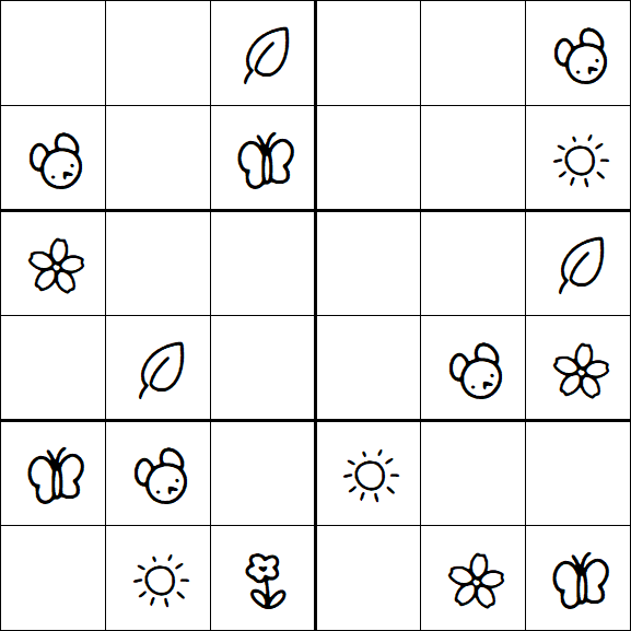 Kids Sudoku 6x6 - Easy