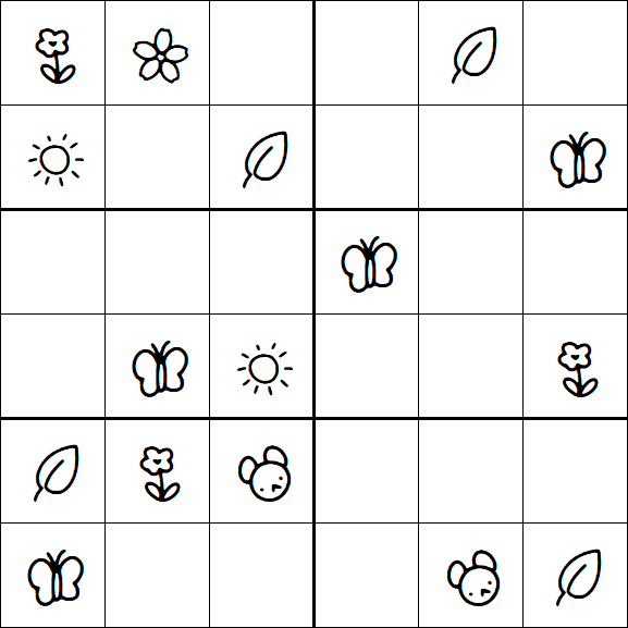 Kids Sudoku 6x6 - Simple