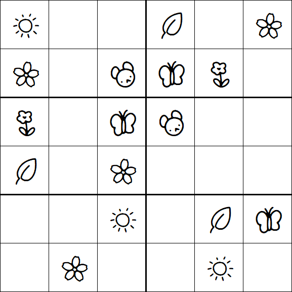 Kids Sudoku 6x6 - Simple