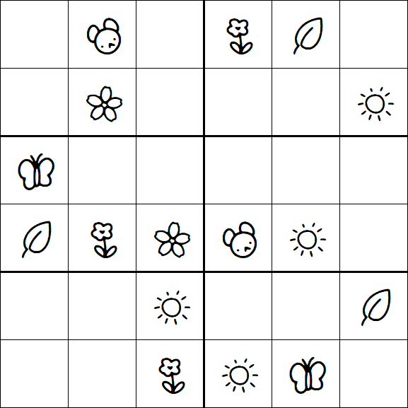 Kids Sudoku 6x6 - Simple