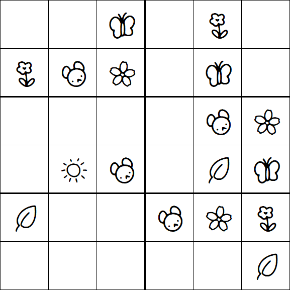 Kids Sudoku 6x6 - Simple