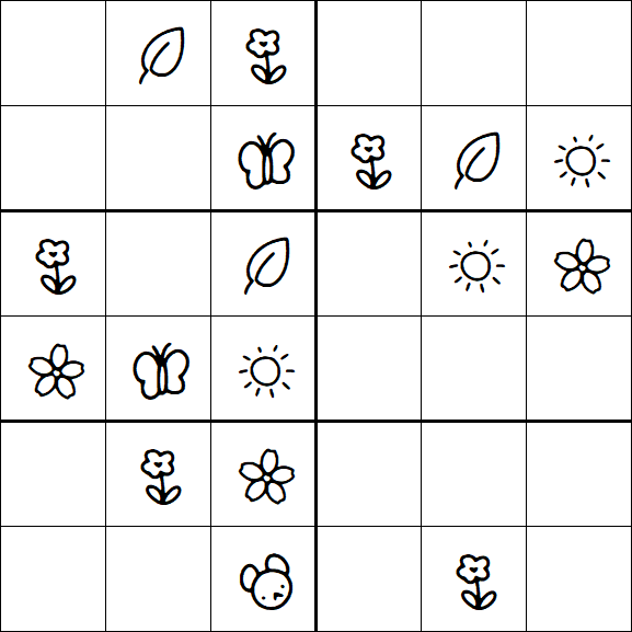 Kids Sudoku 6x6 - Simple