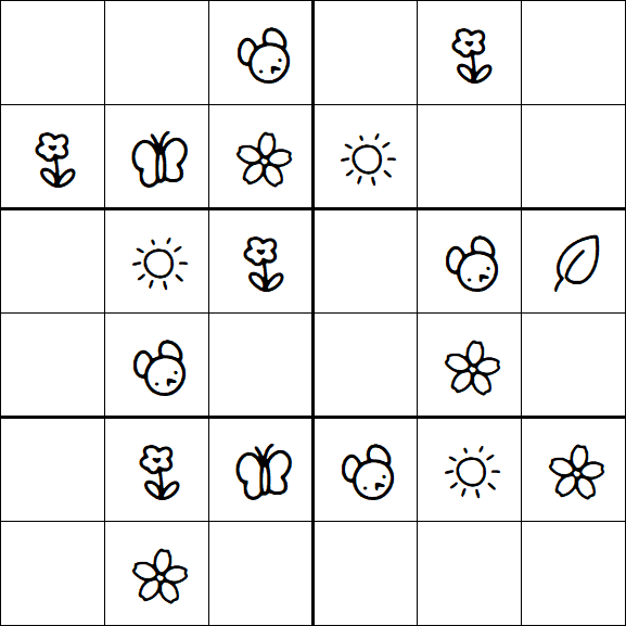 Kids Sudoku 6x6 - Simple