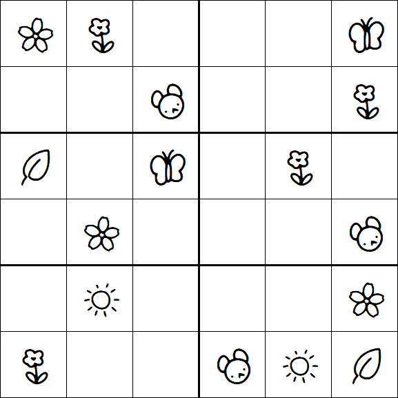 Kids Sudoku 6x6 - Simple