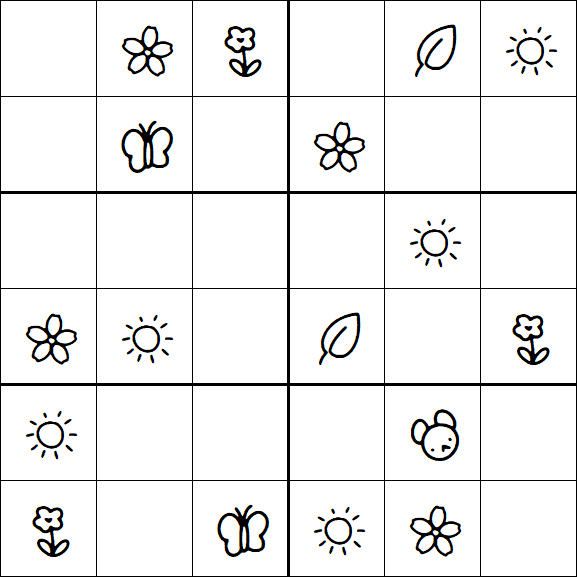 Kids Sudoku 6x6 - Simple