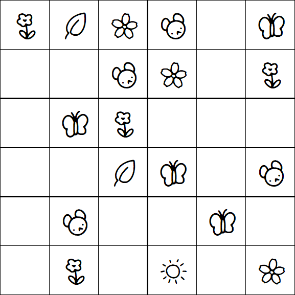 Kids Sudoku 6x6 - Simple