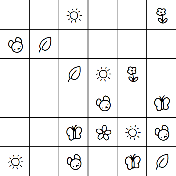 Kids Sudoku 6x6 - Simple