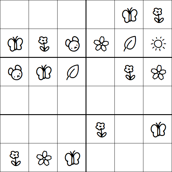Kids Sudoku 6x6 - Simple