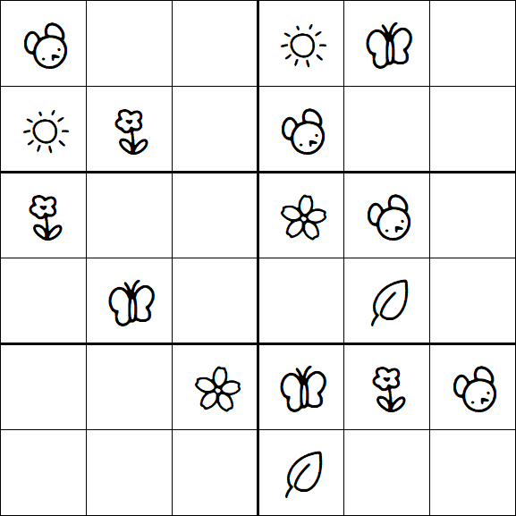 Kids Sudoku 6x6 - Simple