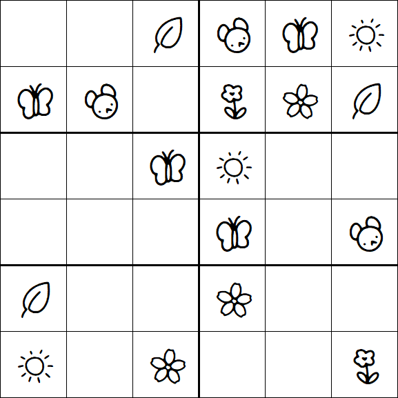 Kids Sudoku 6x6 - Simple