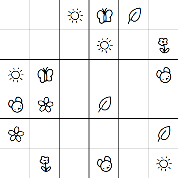 Kids Sudoku 6x6 - Simple
