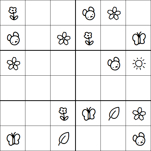 Kids Sudoku 6x6 - Simple