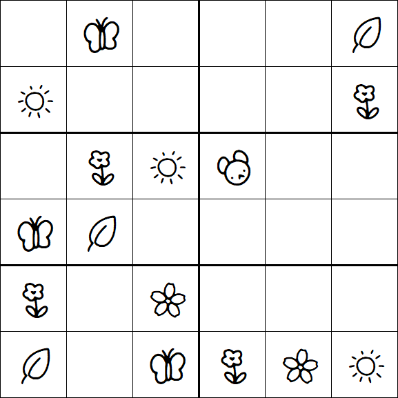 Kids Sudoku 6x6 - Simple
