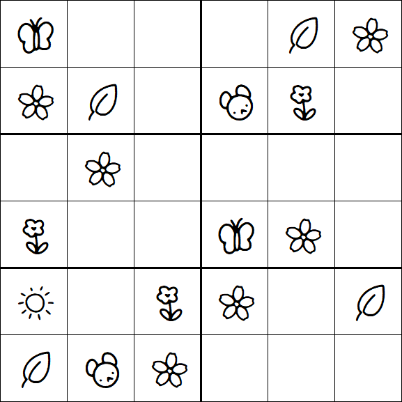 Kids Sudoku 6x6 - Simple