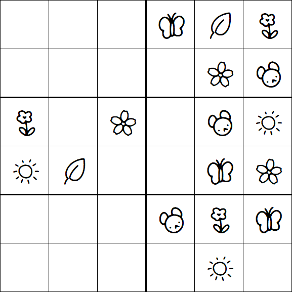 Kids Sudoku 6x6 - Simple