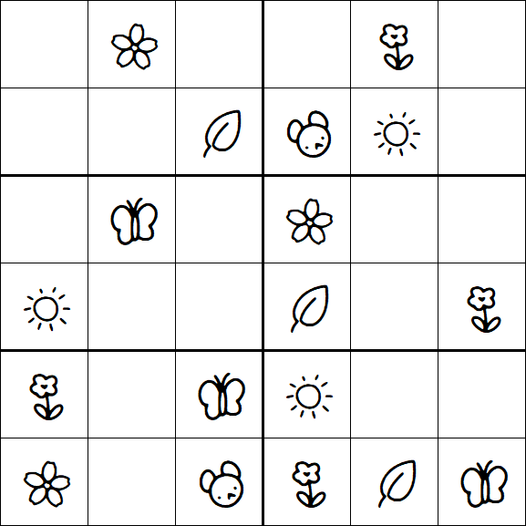 Kids Sudoku 6x6 - Simple